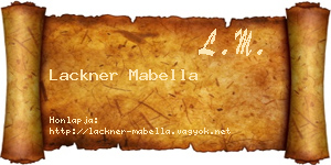 Lackner Mabella névjegykártya